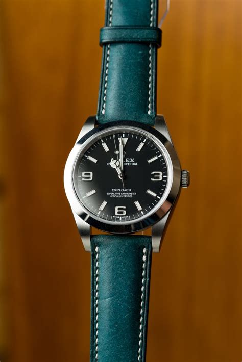 leather watch strap for rolex explorer|Rolex with nylon strap.